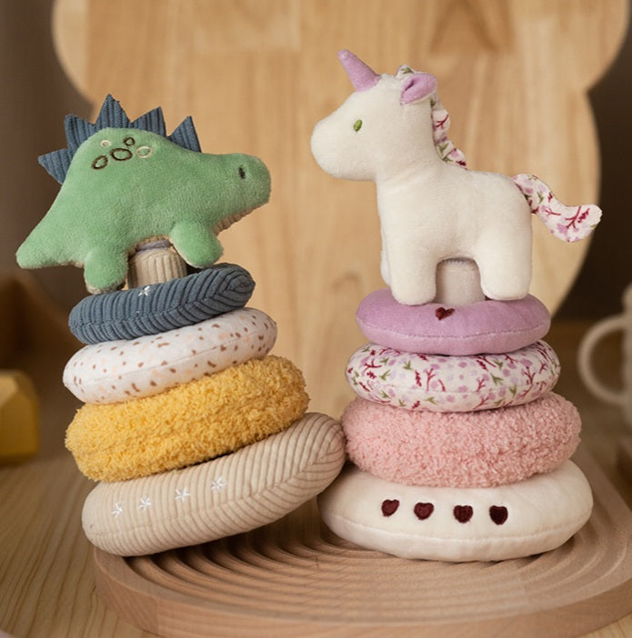 Montessori Stapeltorens- Pluche Dino & Unicorn